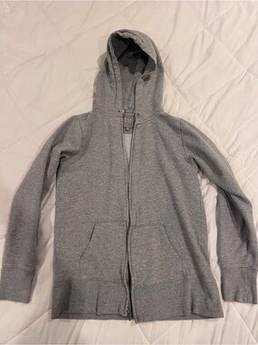 GAP Women's Light Gray Full-Zip Hooded Jacket